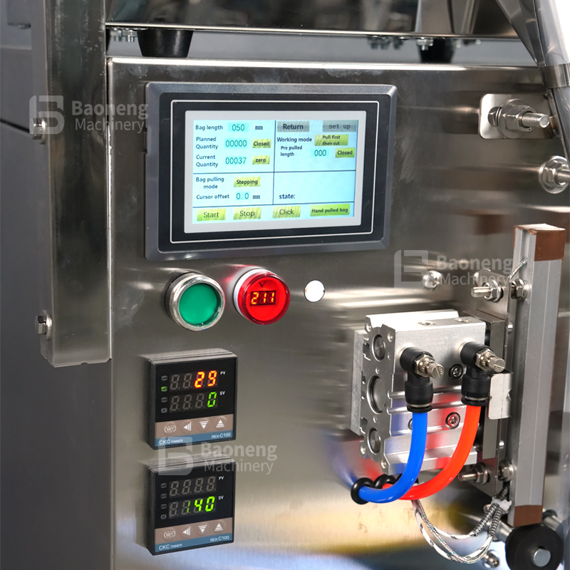 Small Pneumatic Packaging Machine with PLC Control Panel – Automatic Back Seal Packer for Granules, Powder, Snacks Small Pneumatic Packaging Machine with PLC Control Panel – Automatic Back Seal Packer for Granules, Powder, Snacks